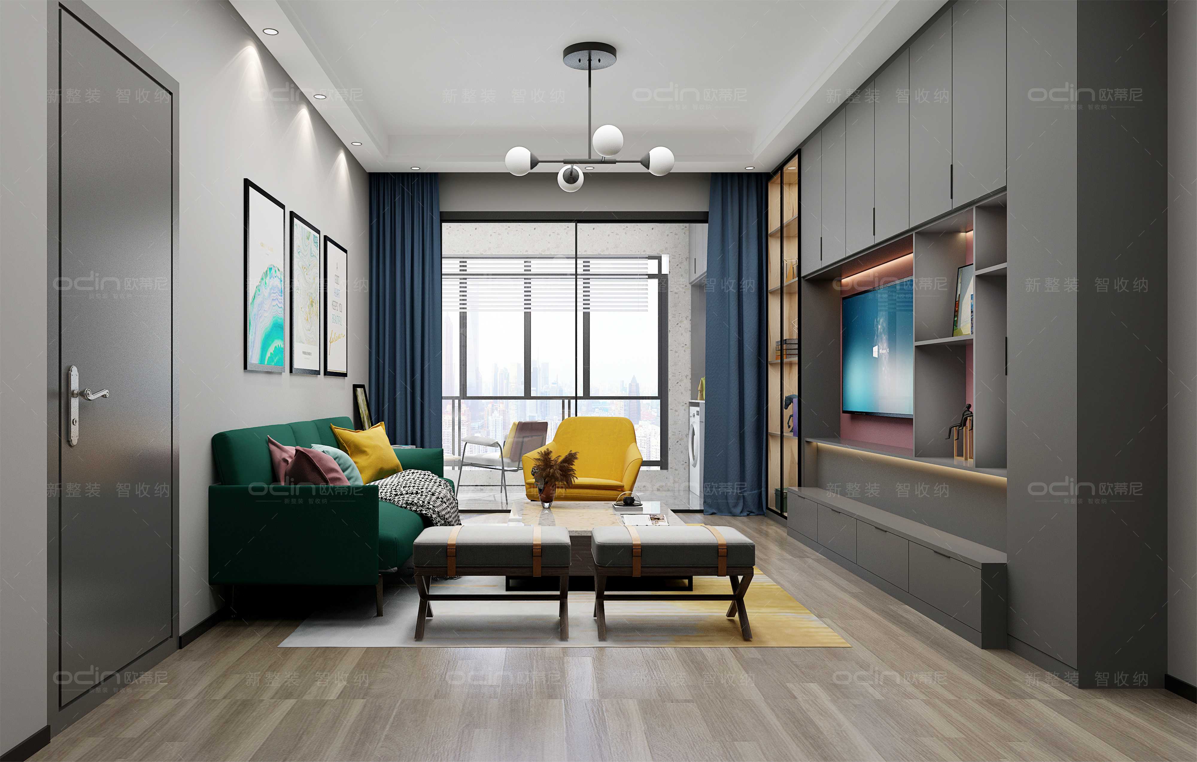 莫蘭迪輕奢裝修風(fēng)格全屋定制家具2