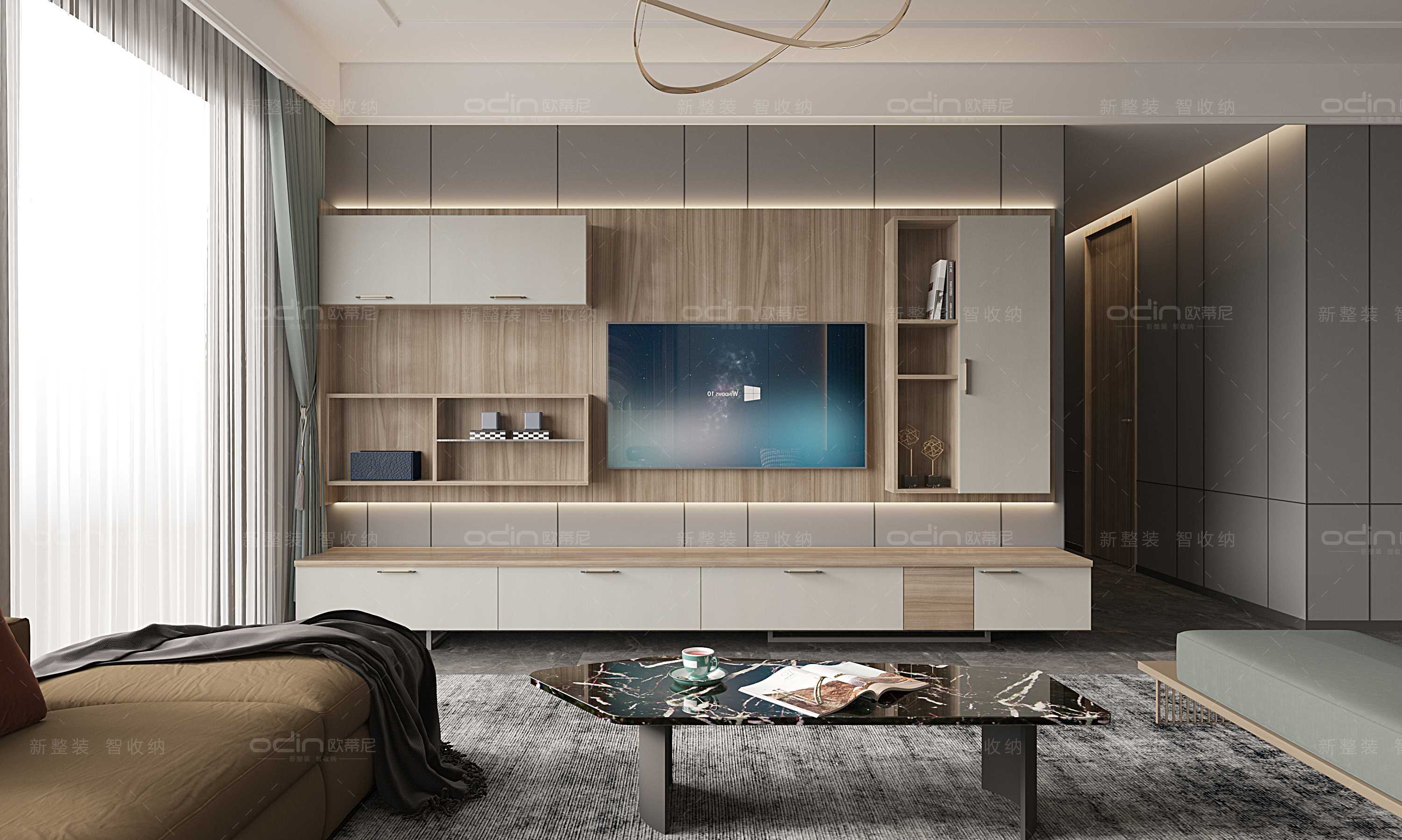 寇時(shí)尚現(xiàn)代裝修風(fēng)格全屋定制電視柜1