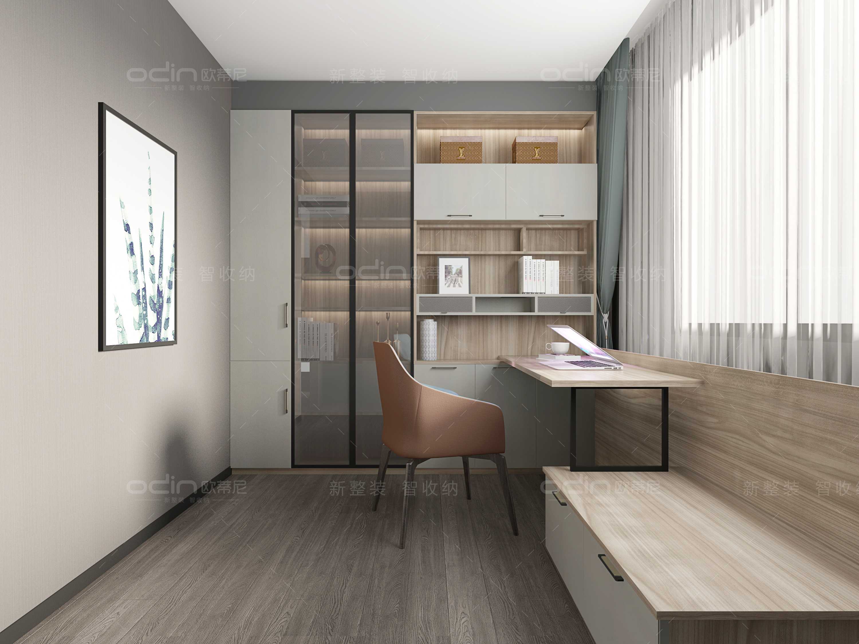 寇時(shí)尚現(xiàn)代裝修風(fēng)格全屋定制書柜4